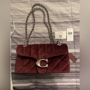 Coach Velvet Quilted Tabby 26 in Merlot